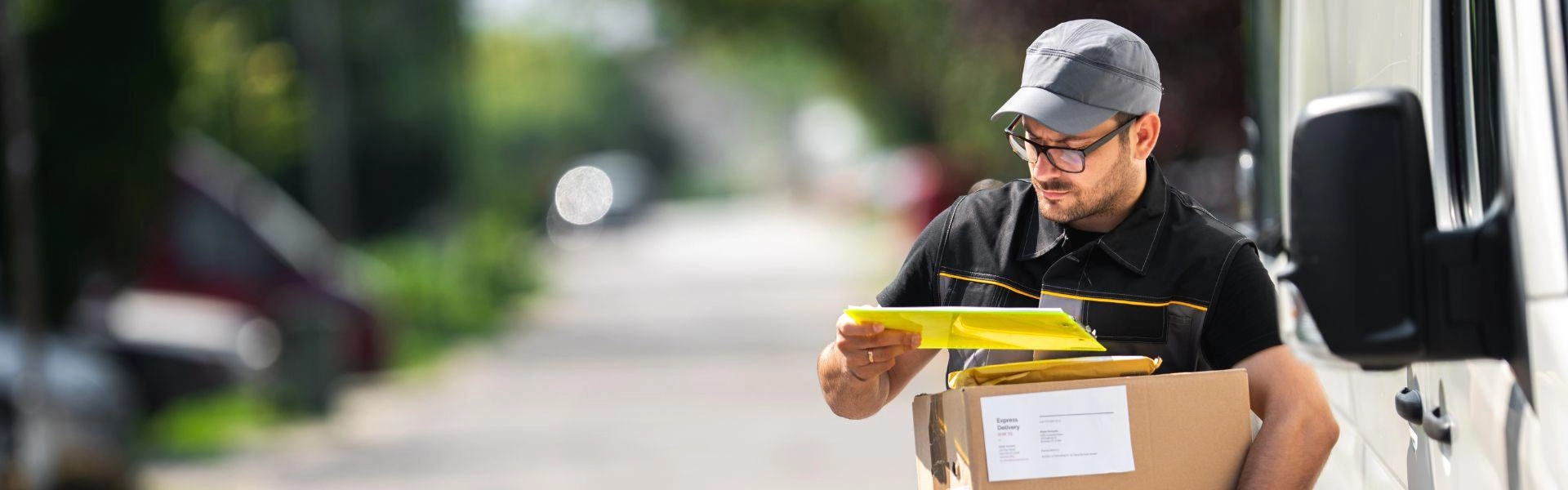Homem realizando entregas rápidas de produtos.