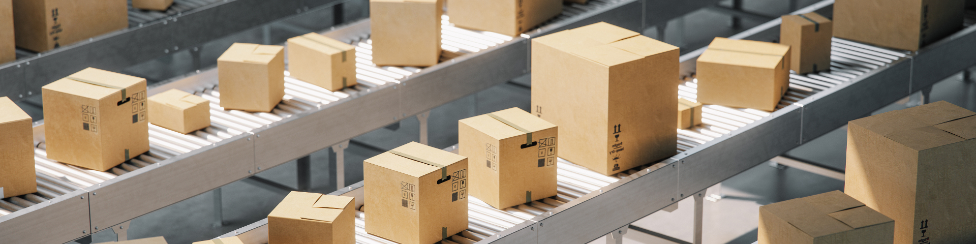 Produtos em esteira de exportação para o mercado internacional